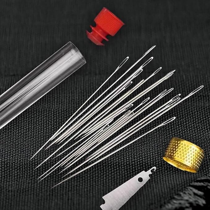 Big Eye Steel Sewing Needles Kit, 37Pcs Sewing Tool Set, Stainless Steel Hand Sewing Needles, Portable DIY Hand Made Craft Set, Suitable for Handcraft Lovers and Everyday Use