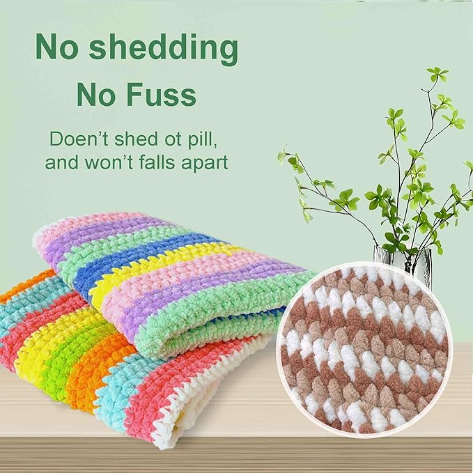 Soft Velvet Yarn Chenille Yarn for Crocheting and Knitting – Bulky (93 Yards/100g) - Polyester - Yarn for Blanket Amigurumi Weaving Crafts (Pastel, 1 Pack)