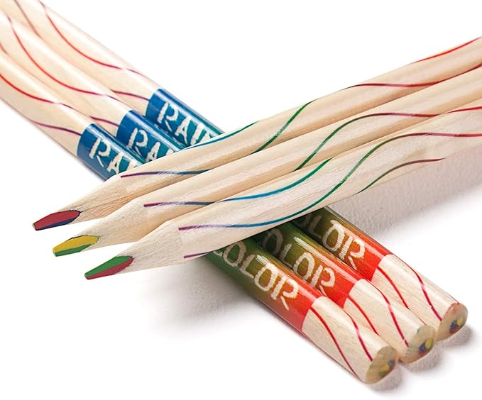 ThEast 10 Pieces Rainbow Pencils, 4 Color in 1 Rainbow Colored Pencils for Adult Coloring, Best Gifts for Kids, Party Favors, Pre-sharpened