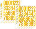 10 Sheets Vinyl Mailbox Number Stickers - Self-Adhesive Address Labels for Cars, House Doors, Windows & Metal Mailboxes (Yellow, 2 inch)