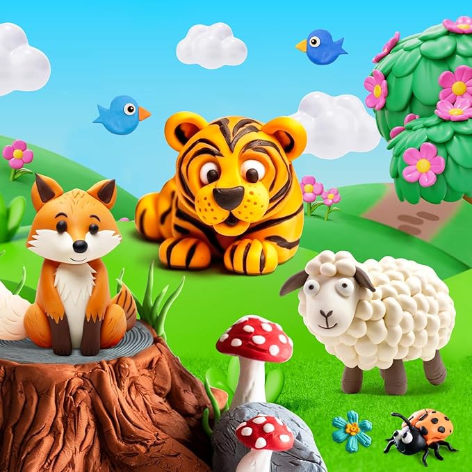 Air Dry Clay 138 Colors, Modeling Magic Clay Set with 5 Sculpting Tools, Gift for Ages 3-12 Boys and Girls