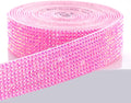 Novani Self Adhesive Rhinestone Ribbon, 0.78 Inch Wide 3 Yards 1 Roll, Hot Pink AB Crystal Diamond Bling Strips for DIY Crafts, Glitter Resin Rhinestones for Crafting, Car Decoration