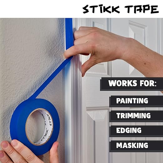 STIKK Painters Tape - 4pk Black Painter Tape - 2 inch x 60 Yards - Paint Tape for Painting, Edges, Trim, Ceilings - Masking Tape for DIY Paint Projects - Residue-Free Painting Tape