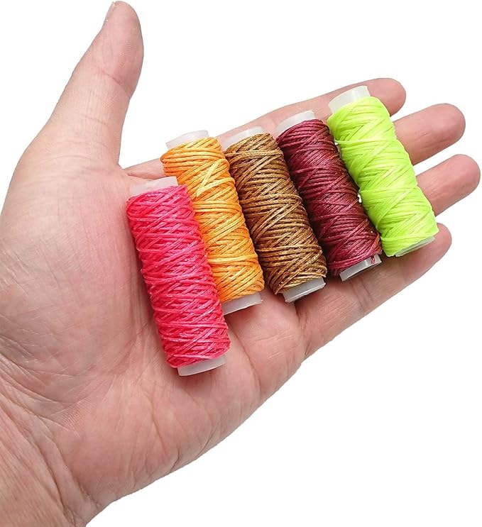 24 Colors Waxed Thread, Leather Sewing,Hand Stitching Thread for Hand Sewing Leather and Bookbinding, 13Yards Per Color