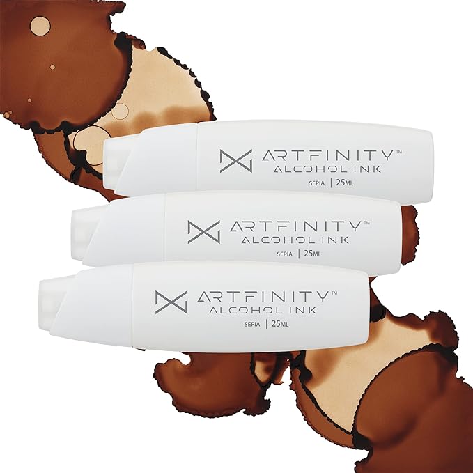 Alcohol Inks 3 Pack - Vibrant, Professional, Dye-Based Alcohol Inks for Artfinity Alcohol Markers, Artists, Drawing, & More! - Sepia Pink Y8-6
