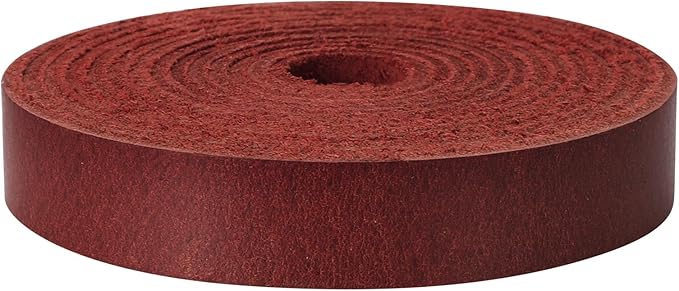 Ringsun 1/2 Inch Wide Flat Leather Straps for Crafts, Full Grain Leather Strips Cord String for Crafts, Tooling (2mm Thick 72.5 Inches Long Red)