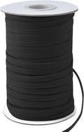 Coopay 180 Yards Length 1/8" Width Elastic Bands Flat Elastic Cord Rope Heavy Stretch Spool Knit for Sewing DIY Projects, Arts & Crafts (Black, 1/8 Inch)