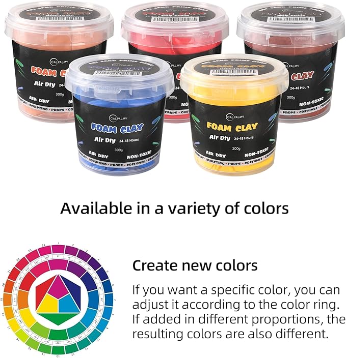 Moldable Cosplay Foam Clay Yellow Colors (300g) – High Density and Quality for Intricate Designs | Air Dries to Perfection for Cutting with a Knife or Rotary Tool, Sanding or Shaping