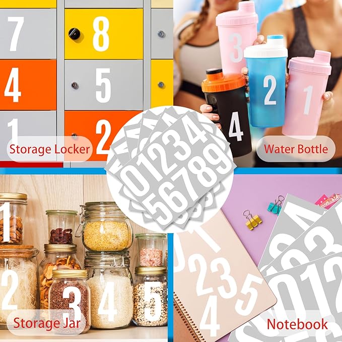 6 Sheets 4 Inch Mailbox Numbers Stickers Vinyl Decals,Self Adhesive Number Waterproof Large House Address Numbers for Outside Mailbox,Sign,Window,DIY Crafts Making,Door,Car,Home,Business(White)