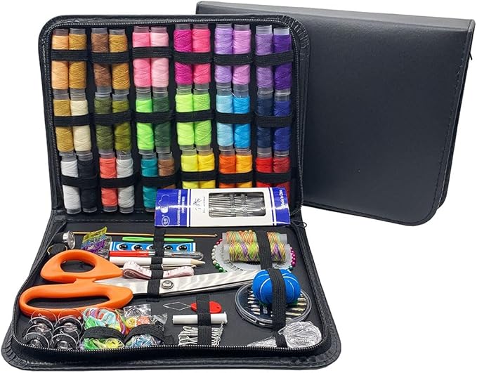 Sewing Kit for Adults, 205Pcs Professional Sewing Supplies Accessories with Tailor Scissors,Premium Sewing Supplies Set 30 Needles,Yarn Snips and More for Travel Home Beginners (205)