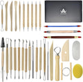 Pottery Sculpting Tools 32PCS Ceramic Clay Carving Tools Set for Crafts Polymer Clay Club,Dotting,Modeling,Shaping Trimming,Hobbyists,Artists