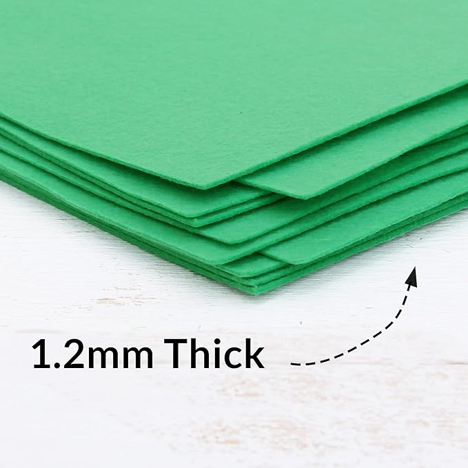 Threadart Premium Felt Roll - 12" x 10yd - Kelly Green | Soft Wool-Like Feel | 1.2mm Thick Fabric for DIY Crafts, Sewing, Crafting Projects | Compatible with Cricut Maker