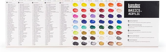 Liquitex BASICS Acrylic Paint Set, 48 x 22ml (0.74-oz) Tube Set
