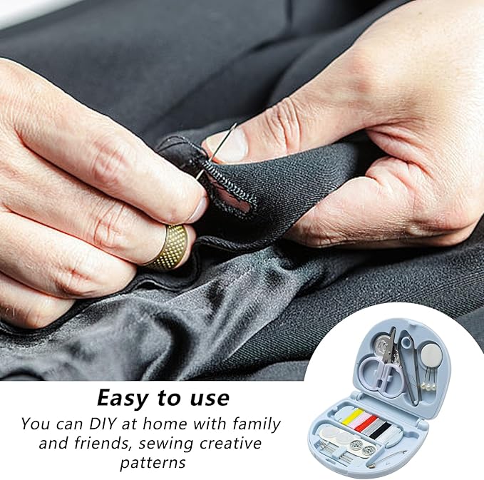 Yasdyri 4 Pack Mini Sewing Kit, Portable Sewing Kit for Travel, Mini Travel Sewing Kit TSA Approved Mini Sewing Box Kit with Threads Scissors Hand Sewing Needles