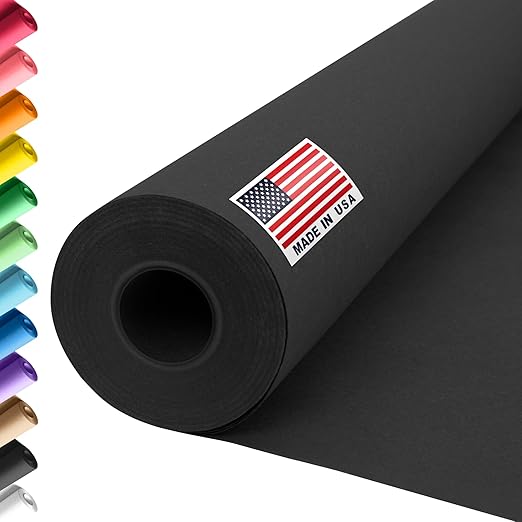 36" x 1200" (100 ft) Halloween Black Construction Paper Roll – Made in USA Construction Kraft Paper Roll for School Projects, Colored Arts and Crafts, DYI, Decorations, and Gift Wrapping