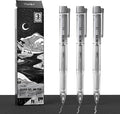 JusArt Silver Pens with 0.4mm, 0.5mm & 1.0mm Assorted Tips, Opaque Ink Gel Pens for Black Paper, Drawing, Journaling & DIY Crafts, Ideal Drawing Pens for Artists & Art Supplies, 3 Pack
