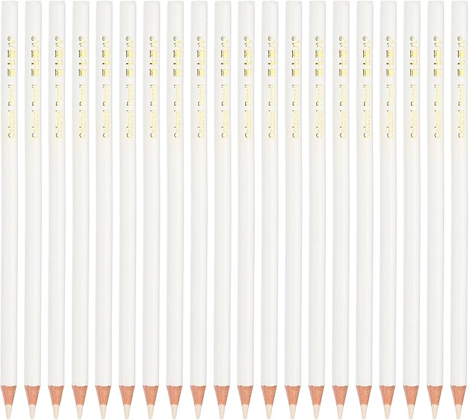 PATIKIL White Colored Pencils Set,20 Pcs Oil Color Pencils Wooden Coloring Drawing Pencil for Artists Art Painting