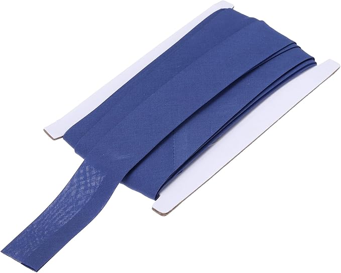 MECCANIXITY 1 Inch Double Fold Bias Tape Continuous Bulk Cotton Bias Tape for Sewing Seaming Quilting Hemming Binding Crafts (Medium Blue 12 Yards)
