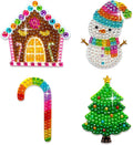 StickerBeans® Rhinestone Stickers - Holiday Set 4-Pack, 2” x 2” Each, Unique Sparkly Cut-to-Shape for Collecting, Trading, Decorating Laptops, Phone Cases, Scrapbooks, for Kids, Teens, & Adults