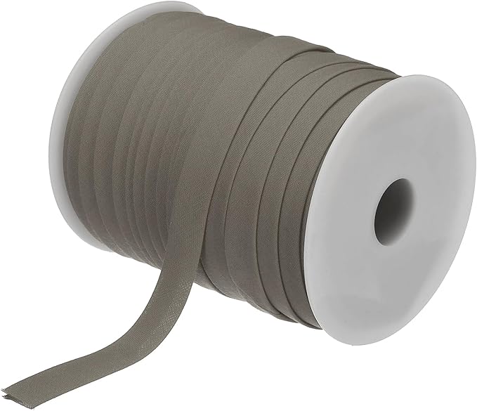 MECCANIXITY 1/2 Inch Double Fold Bias Tape Polyester Continuous Bulk Bias Tape for Sewing,Seaming Quilting Hemming Binding Crafts (Coffee 55 Yards)