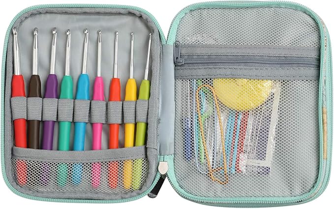 KOKNIT Crochet Hooks Set Ergonomic Grip Soft Handles Aluminum Crochet Hook (Green 1)