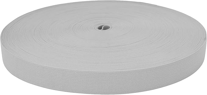 Mandala Crafts Wide 3/8 Inch Gray Elastic Bands Spool for Pants Waistbands Sewing and DIY Crafts, 71 YD Stretchy Flat Fabric Strap Knit Elastic Band for Wig