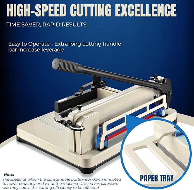 Flexzion Guillotine Paper Cutter 12" A4 Professional Industrial Heavy Duty Scrapbooking Metal Base Trimmer Machine 400 Sheet Capacity for Office Commercial Photocopy Printing Shop