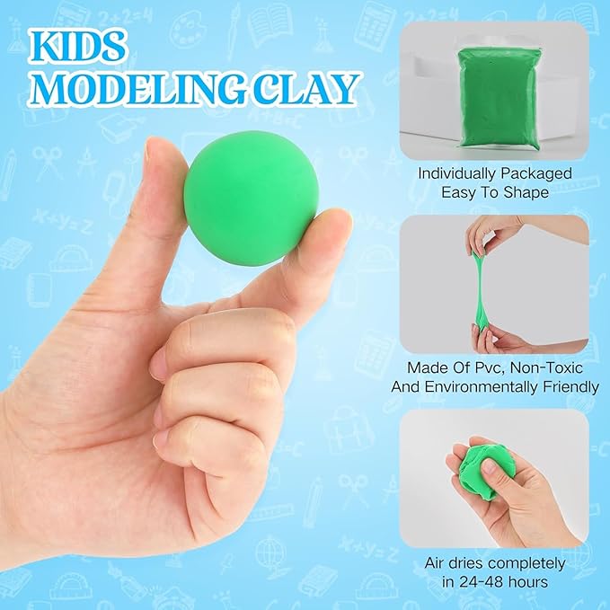 Air Dry Clay, 30 Packs Foam Clay, Soft Modeling Clay Super Light Weight Air Dry Clay Perfect for Arts Crafts - Black White Red