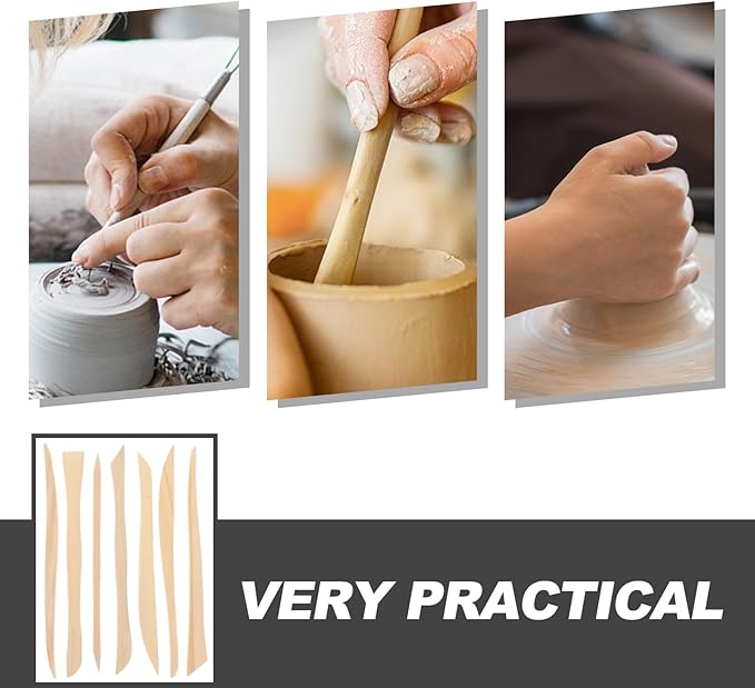 VILLCASE 30pcs Wooden Clay Carving Modeling Tools Kit, Double-Ended Clay Sculpture Tools, Polymer Pottery Dough Modeling Ceramic Tools for Cutting Shaping