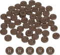 HARFINGTON 50pcs Sewing Button 11mm (15/32 Inch) 4 Holes Resin Thickened Round Crafting Replacement Buttons for Clothing DIY Crafts Decoration, Dark Brown