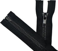 ANPURZII 2PCS #5 27 Inch Black Separating Jacket Zippers for Sewing Coats, Molded Plastic Bulk Zippers(Black 27" 2PCS)