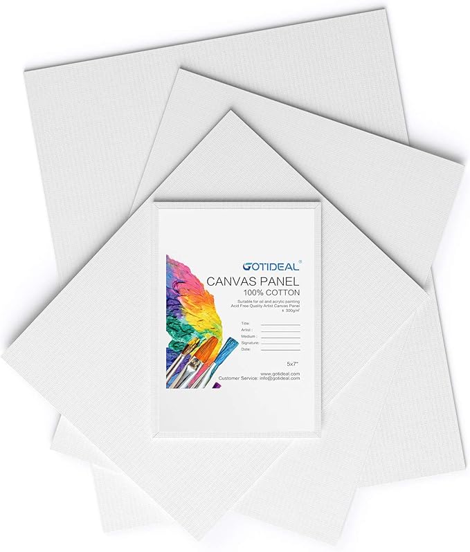 GOTIDEAL Canvas Boards for Painting Multi Pack, Primed 5x7, 8x10, 9x12, 11x14 Set of 28, White Blank Canvas Panel- 100% Cotton Artist Canvases Pack for Acrylic, Oil, Watercolor