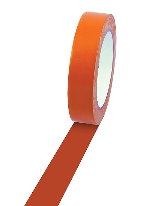 Champion Sports Vinyl Tape, 1” Wide x 36 yards Long, Orange - Durable Floor Marking Tape - Schools, Gyms, Restaurants