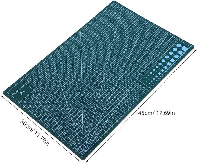 Dual-Side Self-Healing Cutting Mat 17.7X11.8 Inches Grid Craft Cutting Board for Quilting Sewing Scrapbooking and Hobby Projects