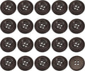 uxcell 50Pcs Wooden Buttons, 25mm(1") 4 Hole Round Wood Sewing Button Craft for Sewing DIY Craft Clothing, Dark Brown