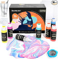 Shuttle Art Acrylic Pouring Paint, Set of 36 Bottles (2 oz/60ml) Pre-Mixed High-Flow Pouring Supplies with Canvas, Silicone Oil, Measuring Cups, Tablecloths, Complete Paint Pouring Kit