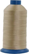 Mandala Crafts Size 138 420D T135 Bonded Nylon Thread - Khaki 1250 YDs Tex 135 Heavy Duty Sewing Threads for Leather, Jeans, Weaving, Outdoor Marine Upholstery