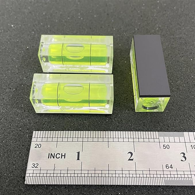 2Pcs Bubble Spirit Level with Magnetic Base 15x15x40mm Single Line Small Square Bubble Levels Measuring Layout Tools Levels