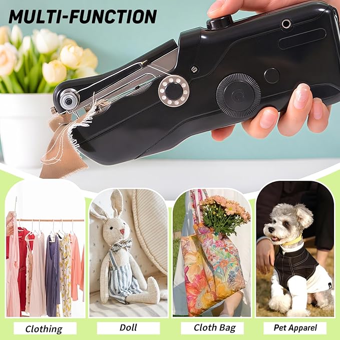Handheld Sewing Machine,Electric Mini Portable Sewing Machine for Beginners & Adults, Battery/USB Powered, Includes Other Tools and Sewing Threads,Companion for DIY Hand Sewing Enthusiasts