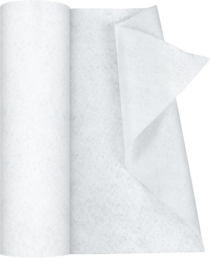 PLANTIONAL Iron-On Fusible Fleece Interfacing: 16.5 Inches x 10 Yards Light Weight Single-Sided Loft Iron On Fusible Fleece White for Sewing Crafting and Home Decor