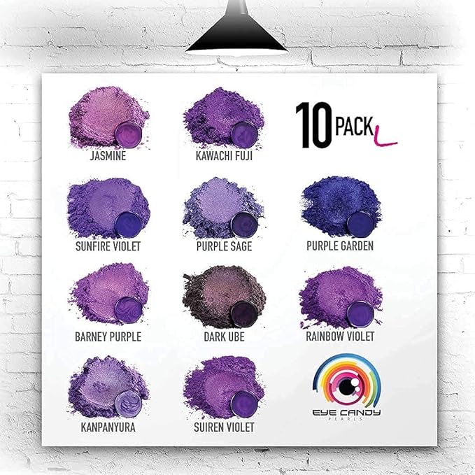 Eye Candy Pigments Premium Purple Mica Powder - Dark Ube (25gr) - for Epoxy, Resin, Soap, Paint, Woodworking, Acrylic Pouring, Bath Bombs, Fishing Lures - DIY Arts and Crafts Additive