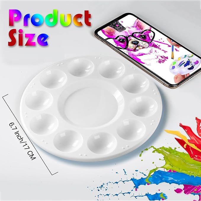 40PcsArt Paint Tray Palettes,Paint Trays for Kids or Student to Craft DIY Painting or School Project, White Plastic Paint Pallets