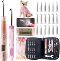 knitly Light Up Crochet Hooks Set with Digital Counter,18 Size Counting Crochet Hook with 2.0–14.0 mm Interchangeable Hooks,Ergonomic Crochet Kit&Gift for Arthritic Hands