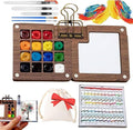 Watercolor Kit,New Mini Watercolor Paint Set, Pocket Watercolor Set with Paint, Brush,bag, Sketchbook & Copper Clip, Travel Kit for Beginners, Artists & Painting Enthusiasts(Walnu -15 Grids)