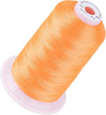 Simthread 5500Yds Embroidery Thread, 5000M High-Yardage 40WT 100% Polyester Thread – 170+ Vivid Colors, High-Speed Rated – Compatible with Brother, Singer, Janome & More - Neon Orange S124