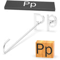 2Pcs Mini 2" Branding Irons, Alphabet Custom Wood Branding Iron Personalized for Wood Working, Leather Hats, Felt, Cowhide, BBQ & Bread Logo, Steak Branding Iron for Food (P p)