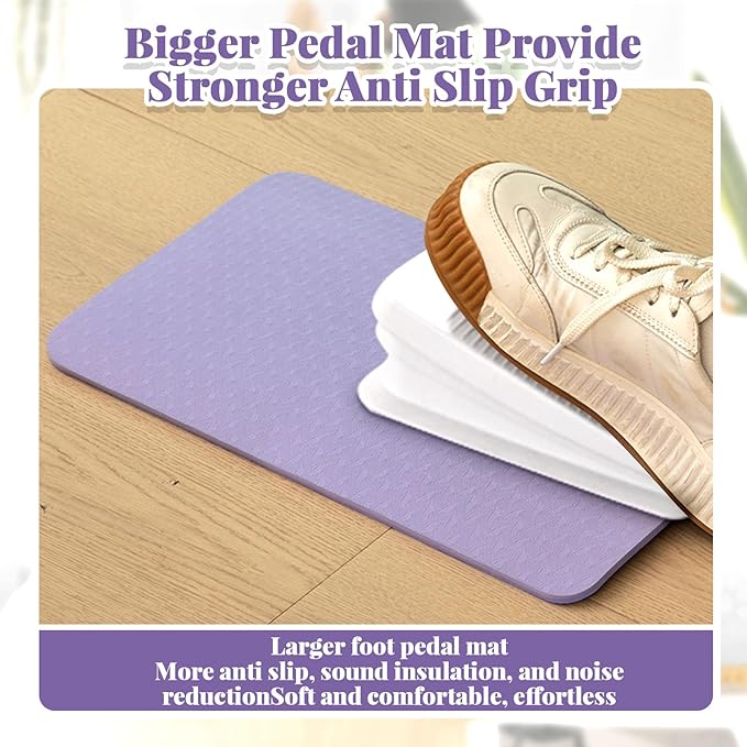 2 Pcs Sewing Machine Muffling Mat Pedal Sewing Mat Reduce Vibrations Noise No Slip Machine Accessories for Quilting (17'' X 36'' and 9'' X 14'',Lavender Purple)