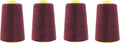 Mandala Crafts 4 Pack of Serger Threads Cones Spools - 40S/2 24000 Yards Polyester Burgundy Threads for Sergers Machine and Overlock Quilting Sewing Machine