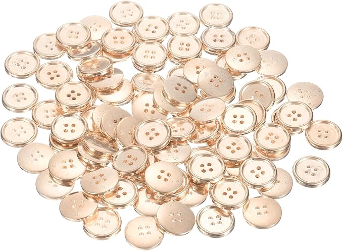 HARFINGTON 100pcs 40L Plastic Sewing Buttons 25mm 1" 4-Hole Round Replacement Craft Button for Coats Sewing Clothing and DIY, Rose Gold