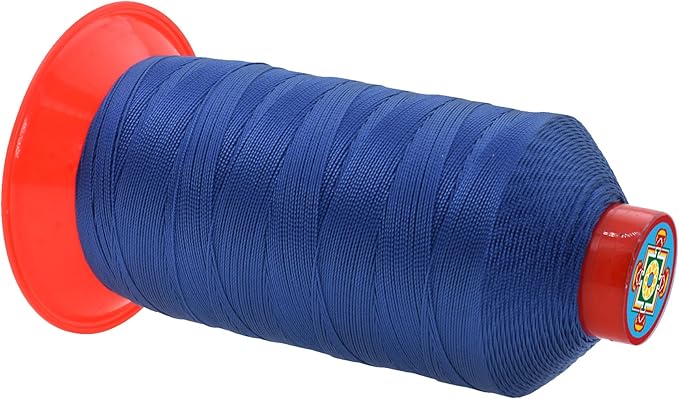 Mandala Crafts Size 138 420D T135 Bonded Nylon Thread - Denim 1250 YDs Tex 135 Heavy Duty Sewing Threads for Leather, Jeans, Weaving, Outdoor Marine Upholstery